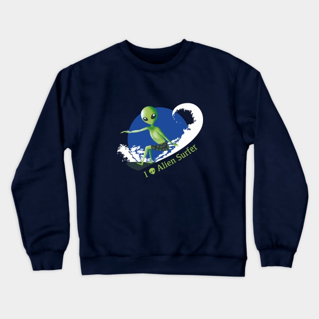 Alien surfer Crewneck Sweatshirt by Mimie20